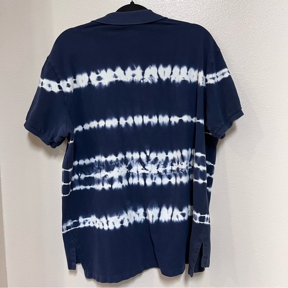 Polo Ralph Lauren Polo Shirt Mens XL Blue & White Tie-Dye Big Pony Custom Fit - Picture 4 of 4